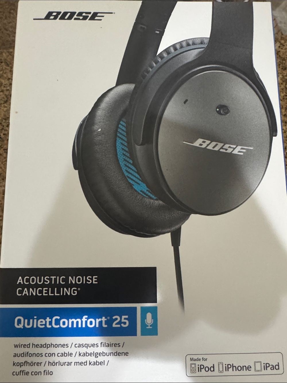 Bose QuietComfort 25 Over-Ear Headphones - Black with Blue Accents